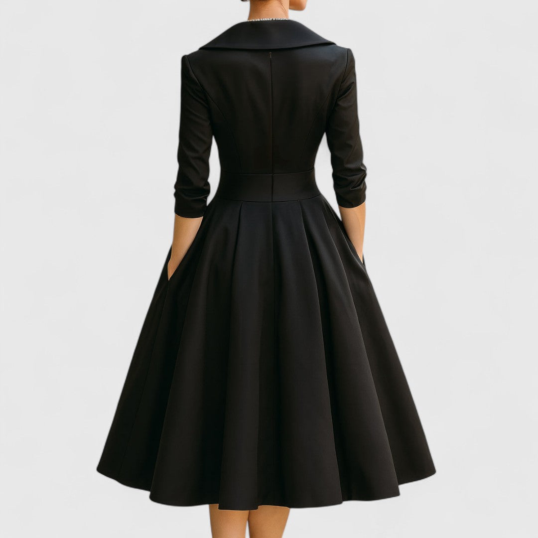 Abito Midi Elegante | Vestibilità Fluida e Finitura Sobria