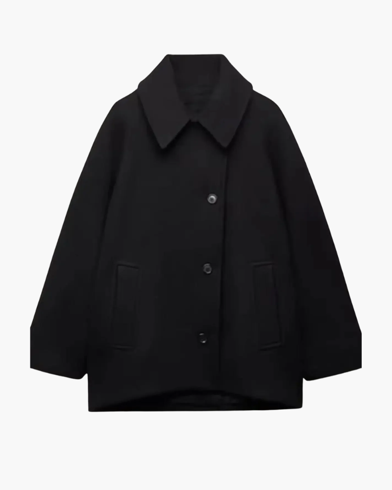 Cappotto Corto Oversize | Giacca Elegante in Misto Lana