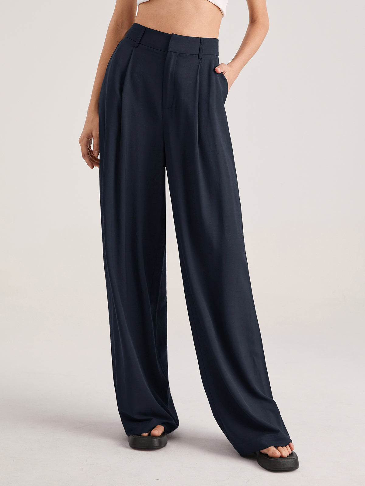 Pantaloni Vita Alta Gamba Larga | Eleganza Fluida