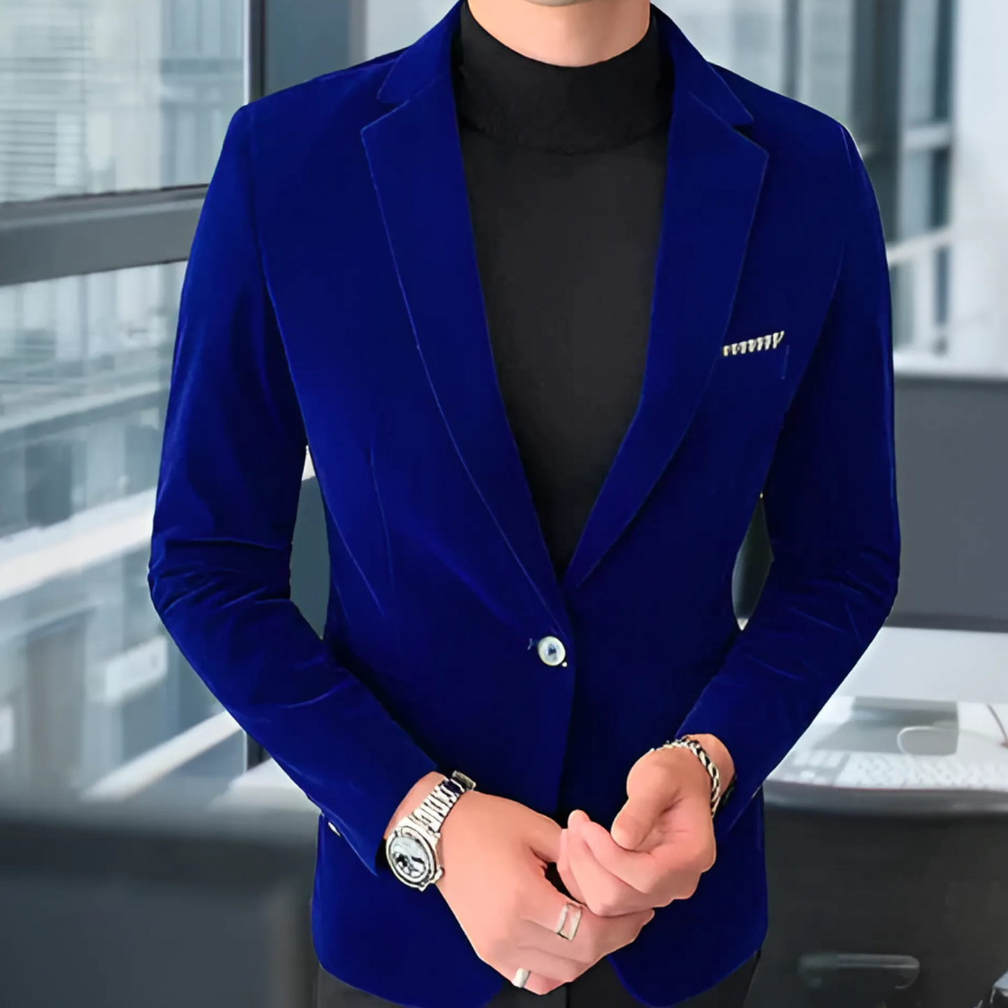 Giacca Slim Fit con Revers e Bottone | Elegante Quotidiana