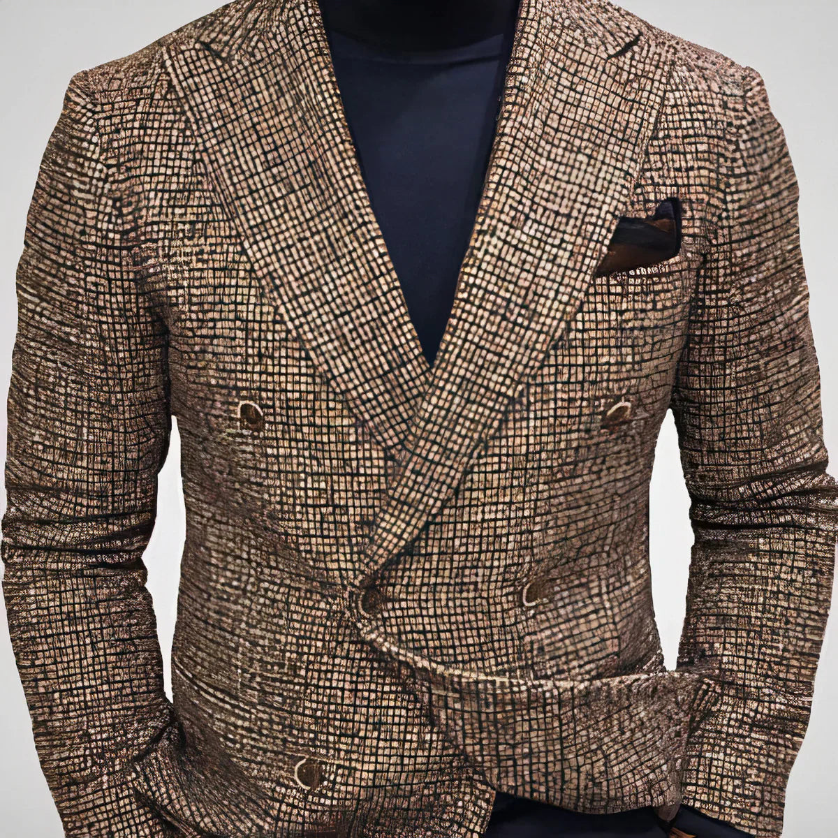 Giacca Doppiopetto Elegante con Colletto Classico | Stile Moderno