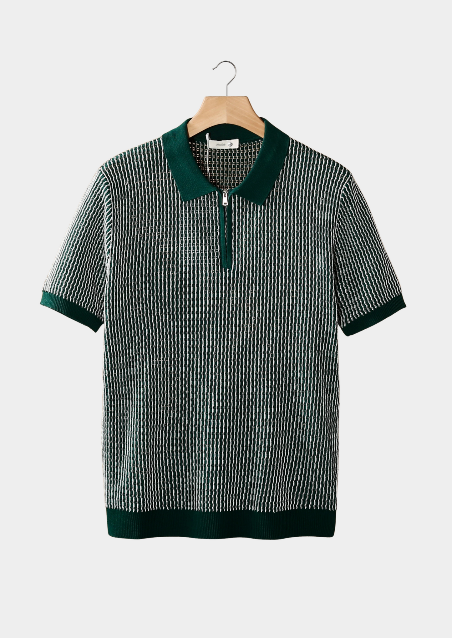 Polo con Zip e Texture Geometrica in Maglia | Ideale per Look Estivi Versatili