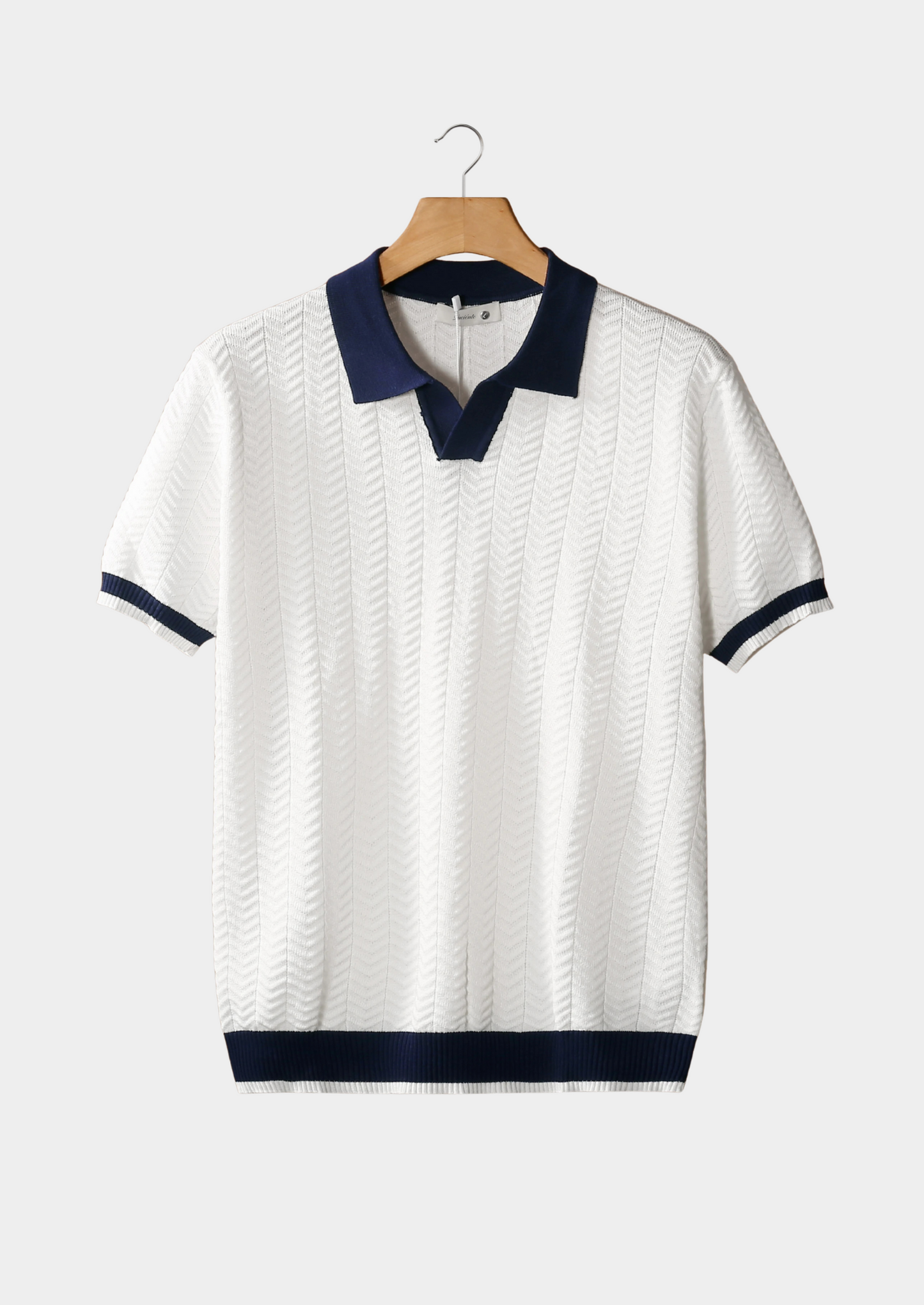 Polo Testurizzata con Colletto Aperto e Maniche Corte con Vestibilità Regolare | Ideale per Look Estivo