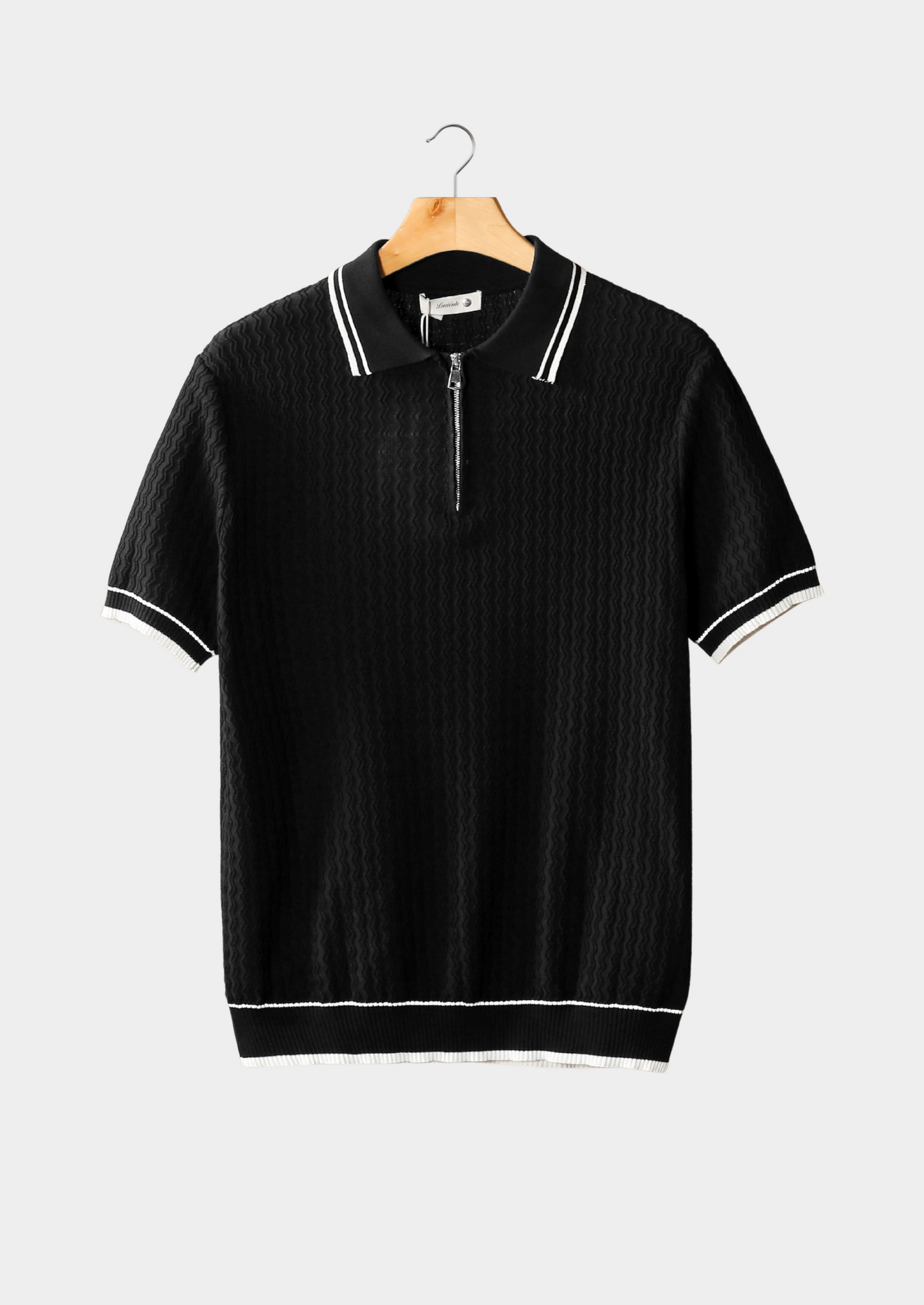 Polo Testurizzata con Zip e Colletto Strutturato | Ideale per Look Estivi Casual