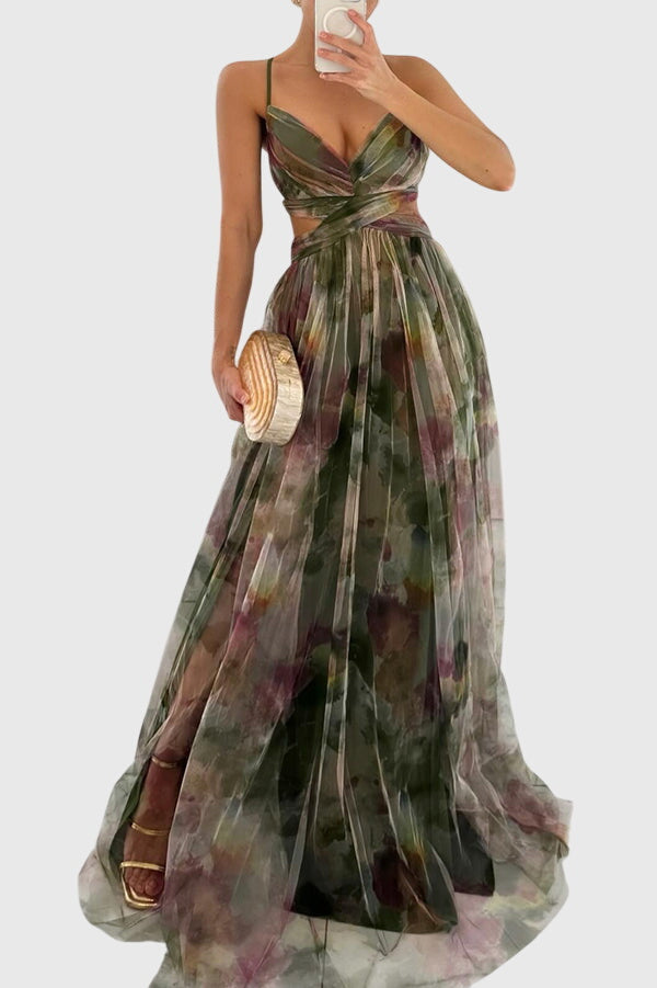 Vestito Maxi Floreale | Stampa Botanica e Linea Allungante