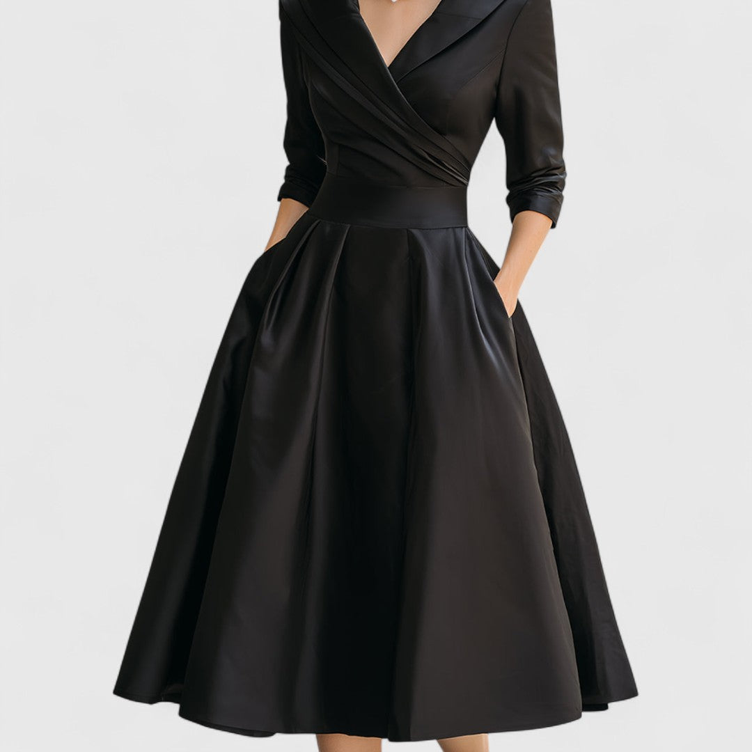 Abito Midi Elegante | Vestibilità Fluida e Finitura Sobria