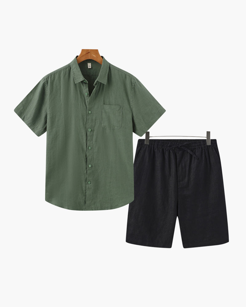 Combo in Lino Estivo | Camicia e Pantaloni Corti