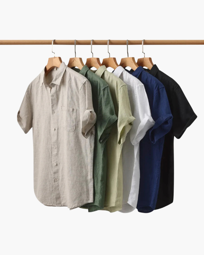 Camicia in Lino Manica Corta | Fresca e Traspirante
