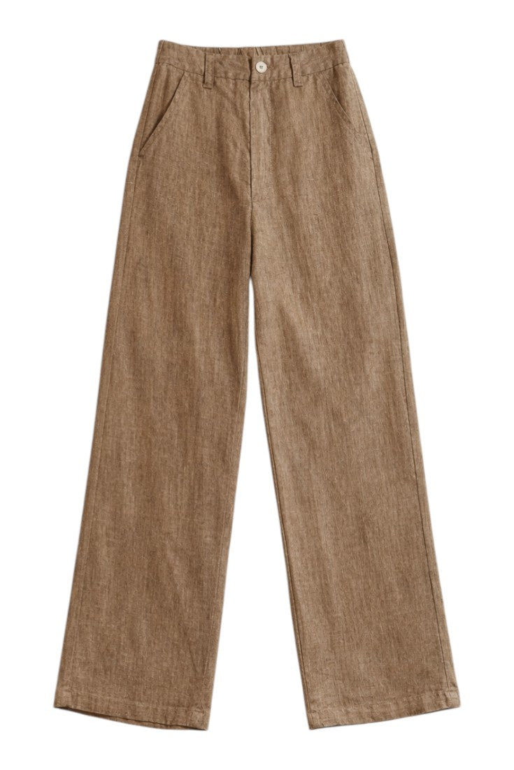 Pantaloni in Lino con Vita Elastica e Vestibilità Ampia | Ideali per Uso Quotidiano e Ufficio