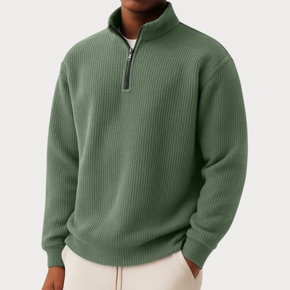 Maglione con Collo Zip in Maglia | Comfort Moderno