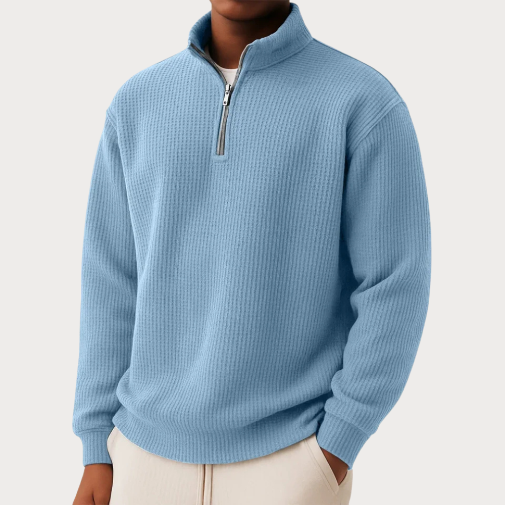 Maglione con Collo Zip in Maglia | Comfort Moderno