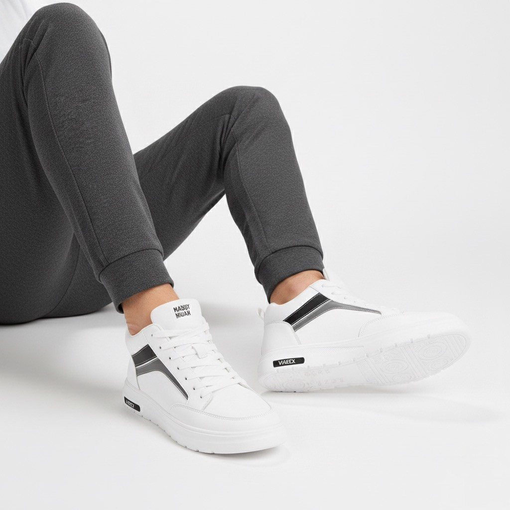 Sneakers con Rialzo Interno e Dettagli Laterali | Comfort