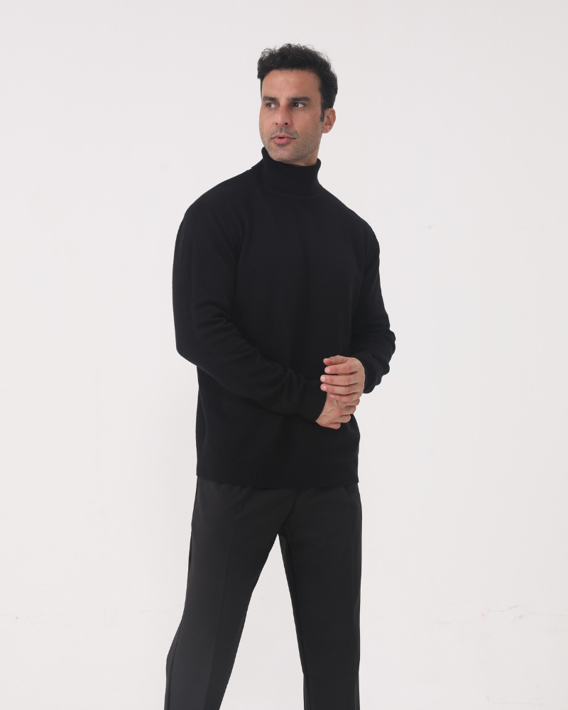 Maglione a Collo Alto Autunnale | Stile Formale e Comfort