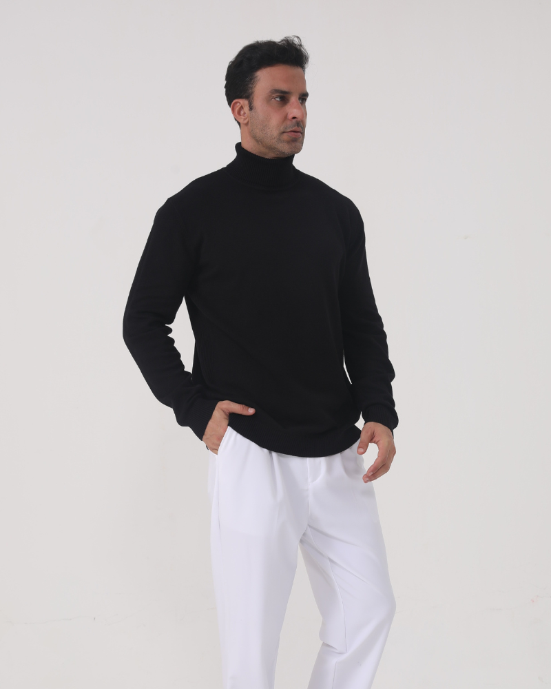 Maglione a Collo Alto Autunnale | Stile Formale e Comfort