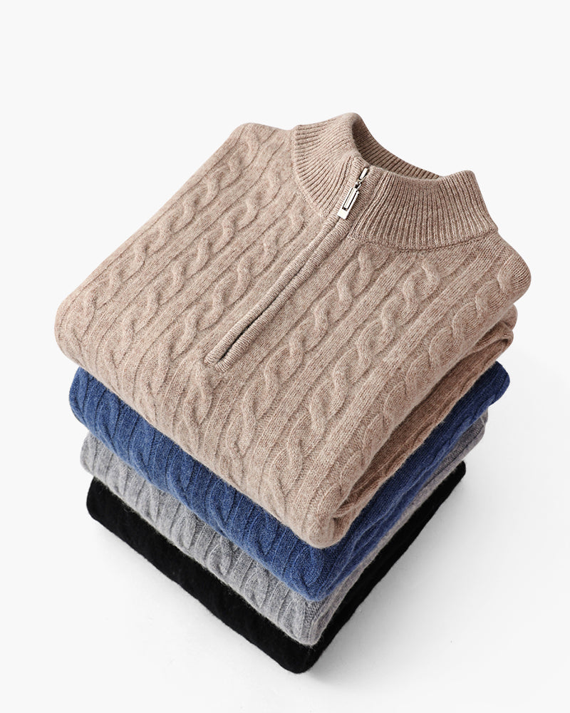Maglione in Cashmere con Mezza Zip | Comfort ed Eleganza
