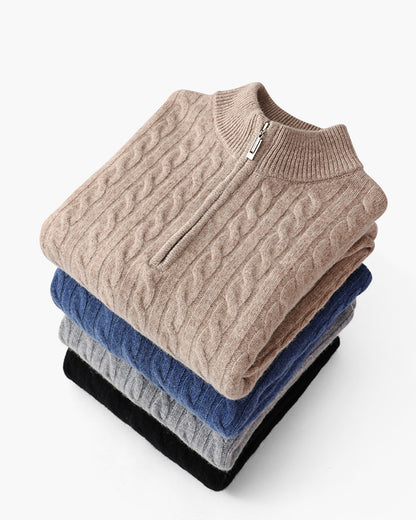 Maglione in Cashmere con Mezza Zip | Comfort ed Eleganza