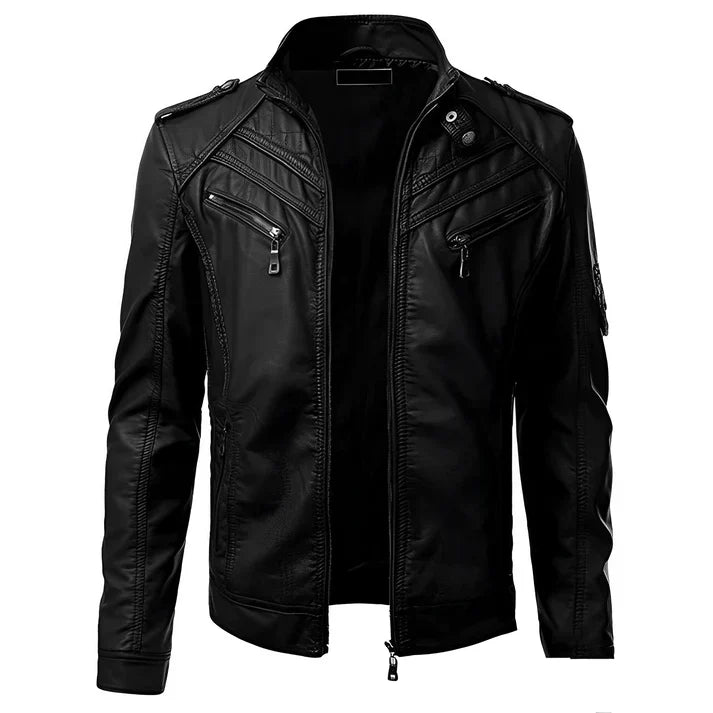 Giacca Biker con Zip e Tasche Multiple | Ideale per Look Casual Quotidiano