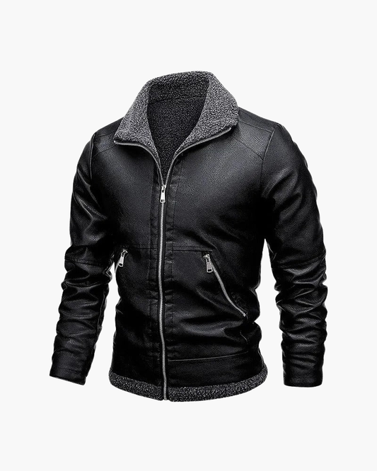 Giacca in Pelle con Interno in Fleece | Eleganza e Comfort