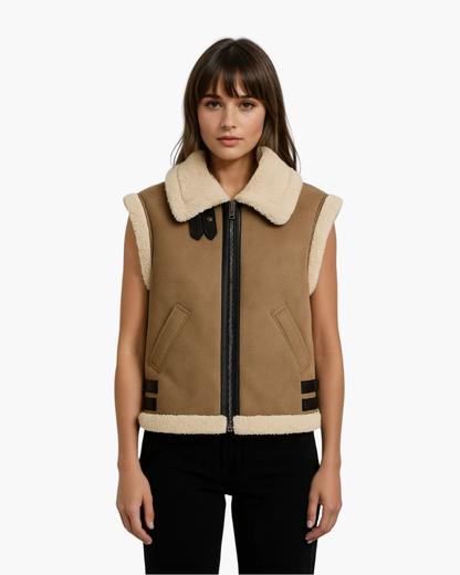 Gilet in Pelliccia Sintetica | Gilet Caldo Stile Shearling