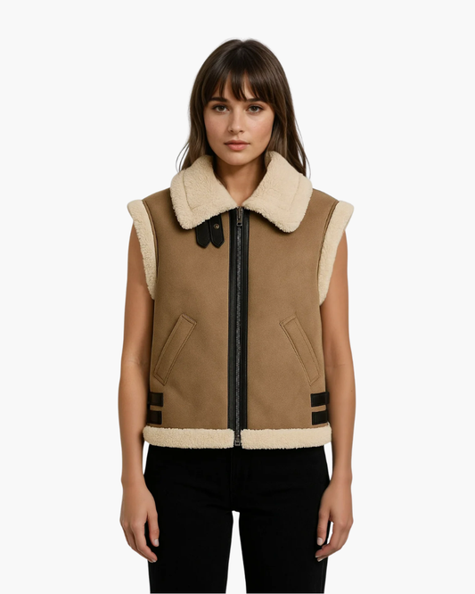 Gilet in Pelliccia Sintetica | Gilet Caldo Stile Shearling