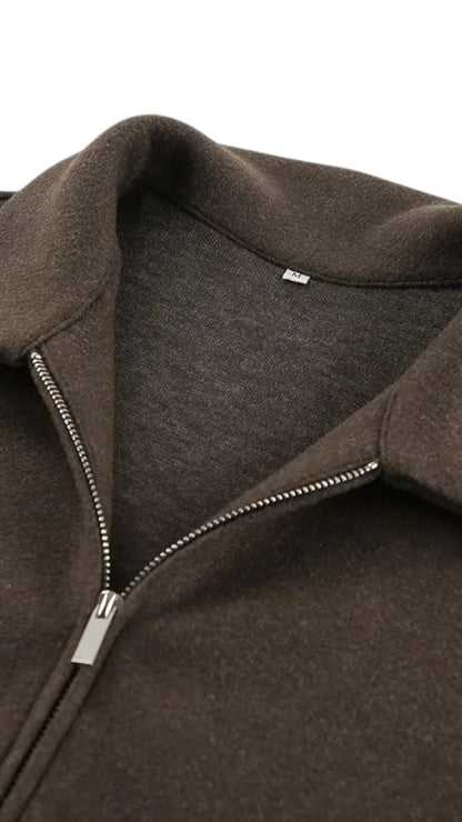 Giacca con Zip e Colletto Classico con Vestibilità Regolare | Ideale per Uso Quotidiano e Lavoro
