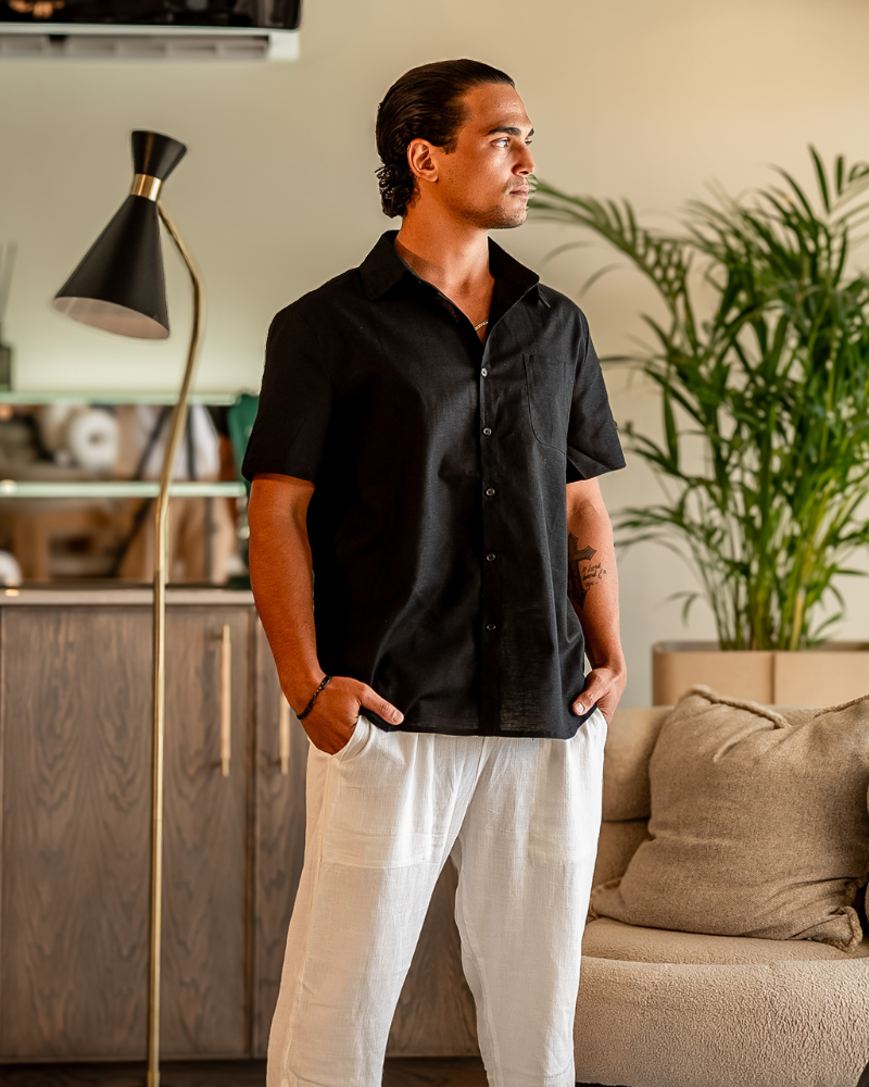 Camicia in Lino Manica Corta | Fresca e Traspirante