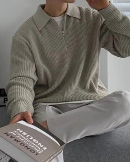 Maglione a Mezza Zip Elegante | Stile Classico e Comfort