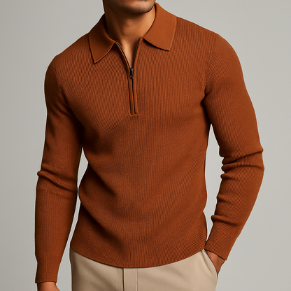 Felpa in Maglia Waffle con Zip | Comfort e Stile