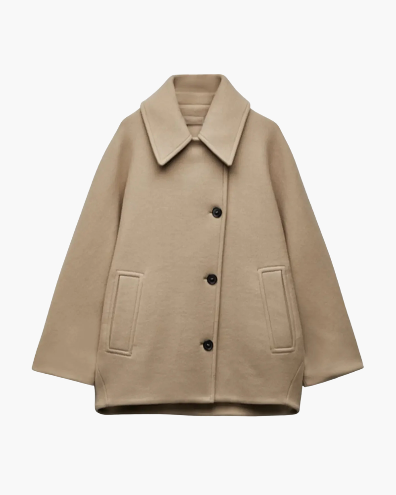 Cappotto Corto Oversize | Giacca Elegante in Misto Lana