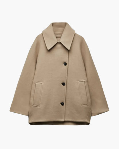 Cappotto Corto Oversize | Giacca Elegante in Misto Lana