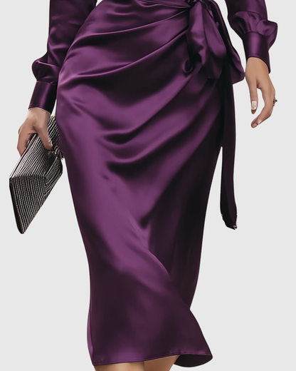 Abito Midi in Satin | Lucentezza Pregiata e Linea Elegante