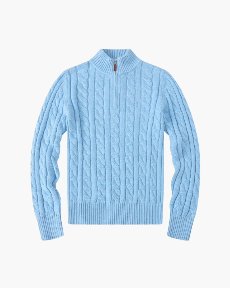 Maglione Donna Mezzo Zip in Cotone | Comfort e Vestibilità Slim