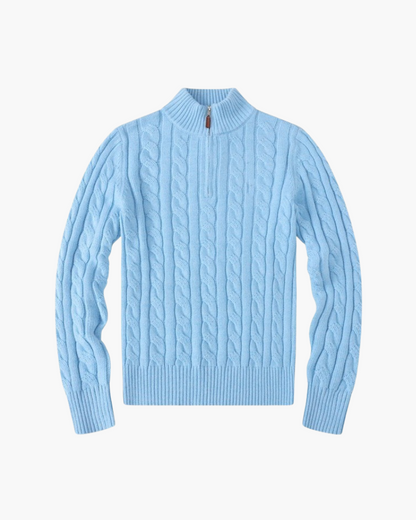 Maglione Donna Mezzo Zip in Cotone | Comfort e Vestibilità Slim