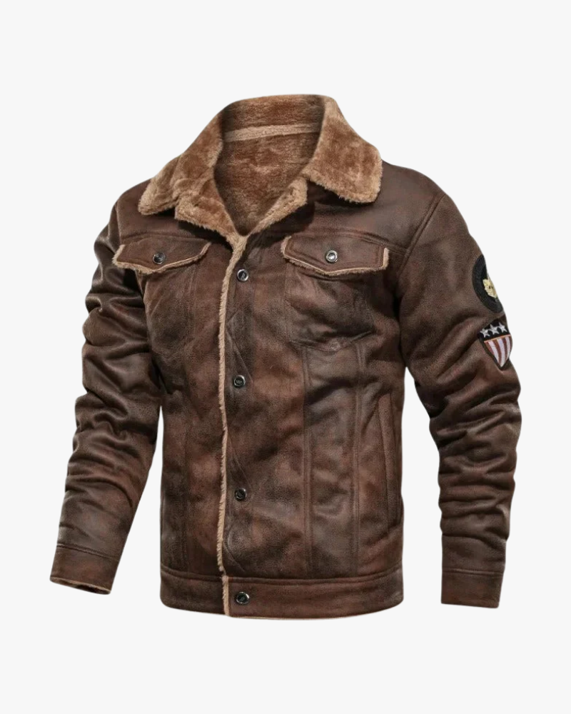 Giacca in Pelle con Fleece Interno | Stile e Comfort