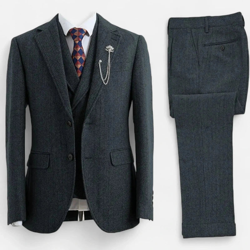 Completo Tweed Elegante | 3 Pezzi con Gilet