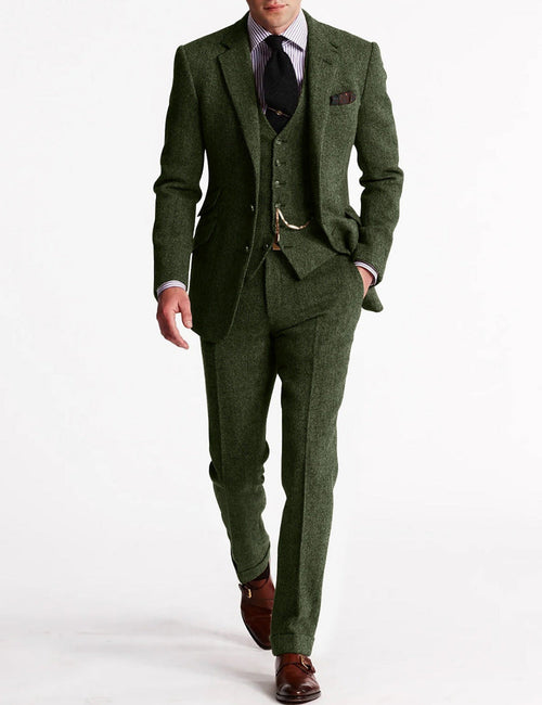 Completo Elegante 3 Pezzi con Revers | Giacca Gilet Pantaloni