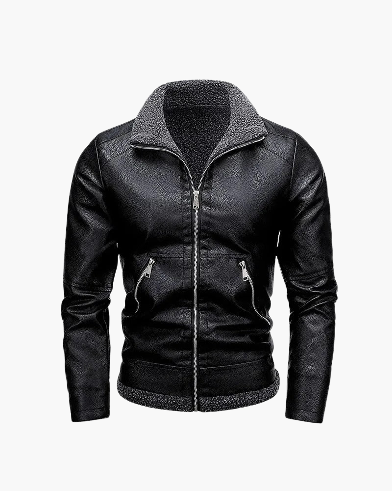 Giacca in Pelle con Interno in Fleece | Eleganza e Comfort