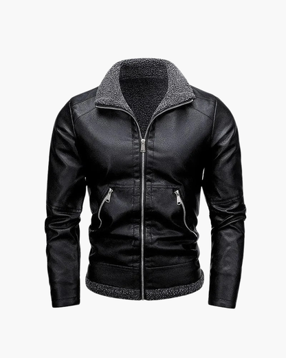 Giacca in Pelle con Interno in Fleece | Eleganza e Comfort