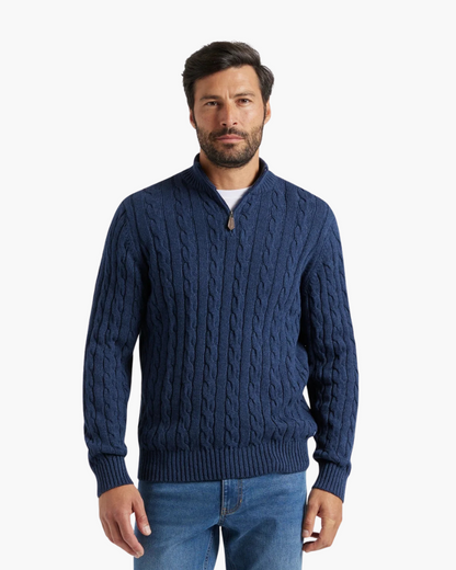 Maglione Uomo Mezzo Zip | Cotone Premium e Comfort Quotidiano