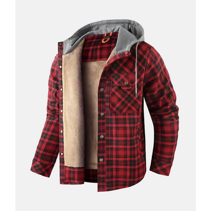 Giacca a Quadri con Bottoni e Cappuccio | Ideale per le Giornate Fresche e Look Casual
