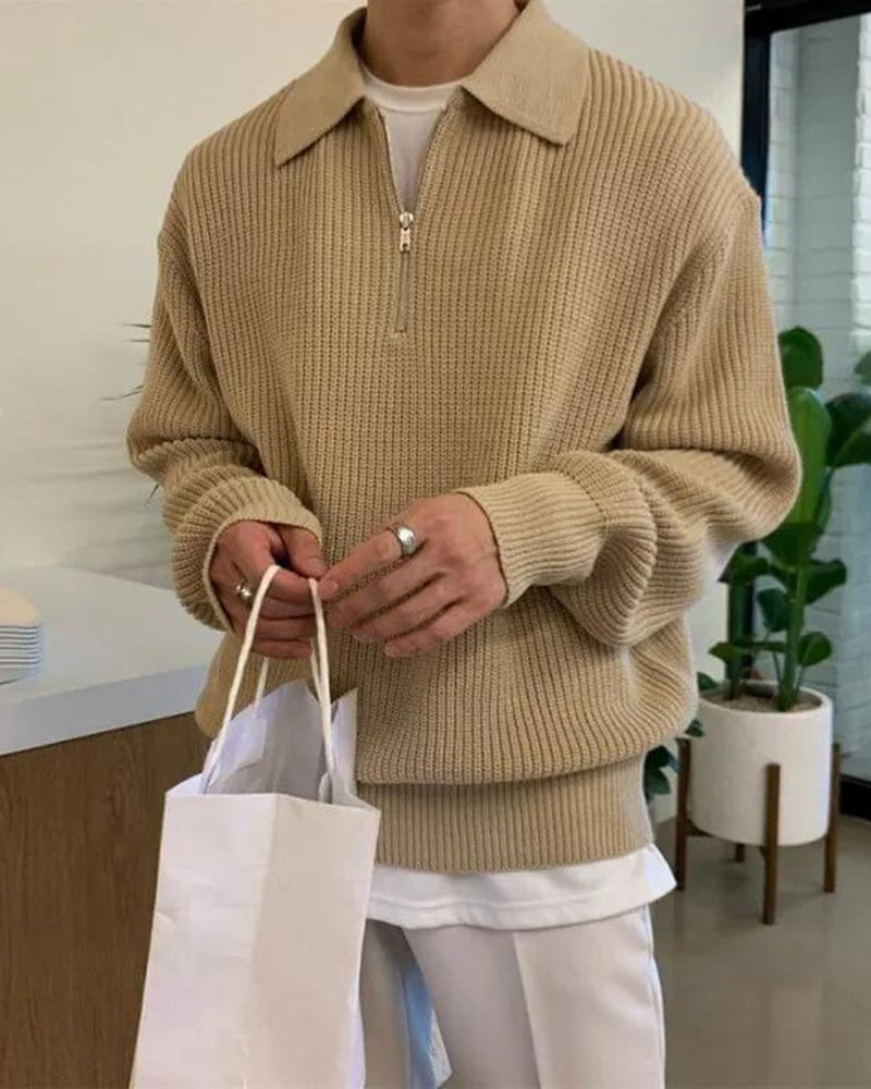 Maglione a Mezza Zip Elegante | Stile Classico e Comfort