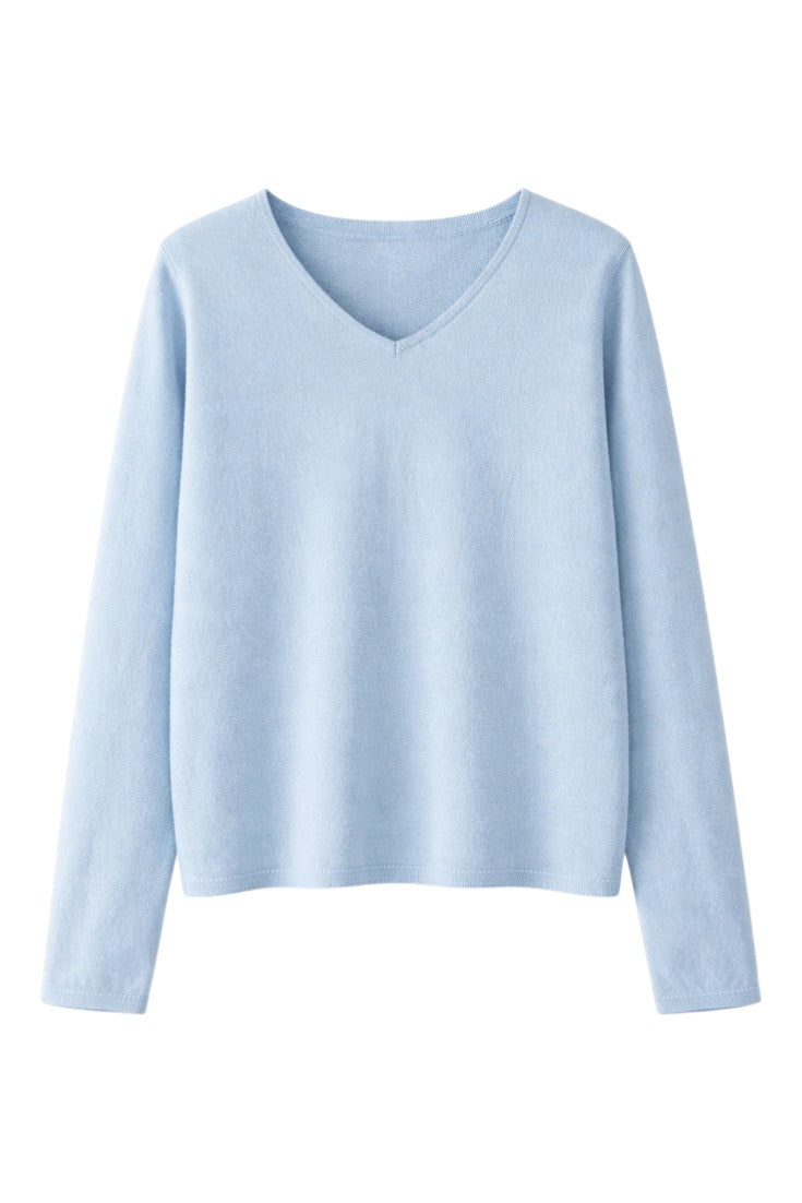 Maglia con Scollo V e Vestibilità Regolare in Misto Lana | Ideale per la Mezza Stagione