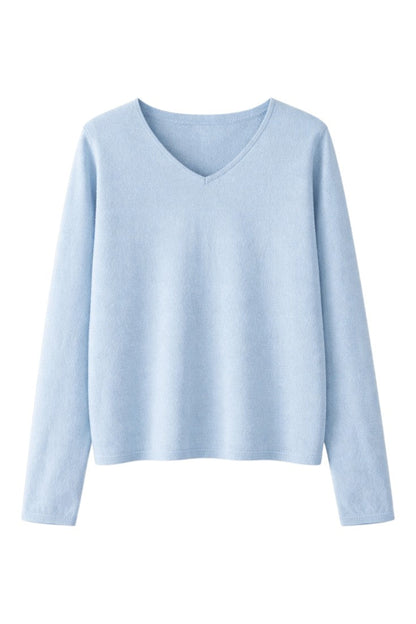 Maglia con Scollo V e Vestibilità Regolare in Misto Lana | Ideale per la Mezza Stagione