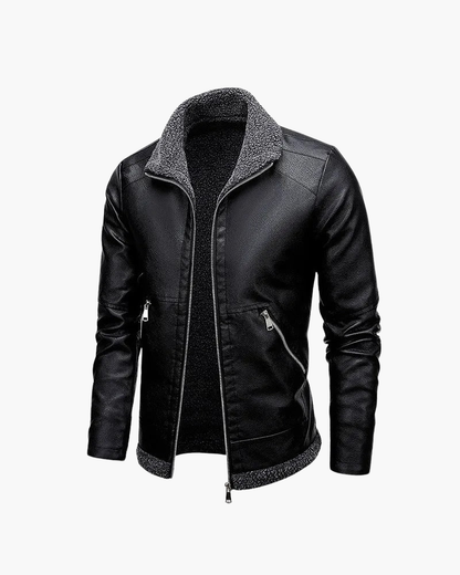 Giacca in Pelle con Interno in Fleece | Eleganza e Comfort