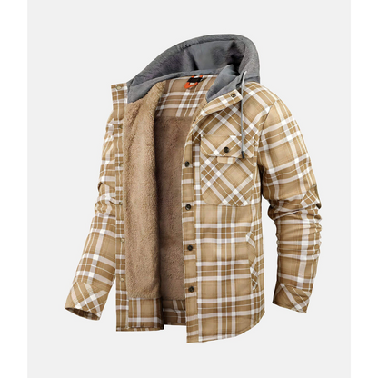 Giacca a Quadri con Bottoni e Cappuccio | Ideale per le Giornate Fresche e Look Casual