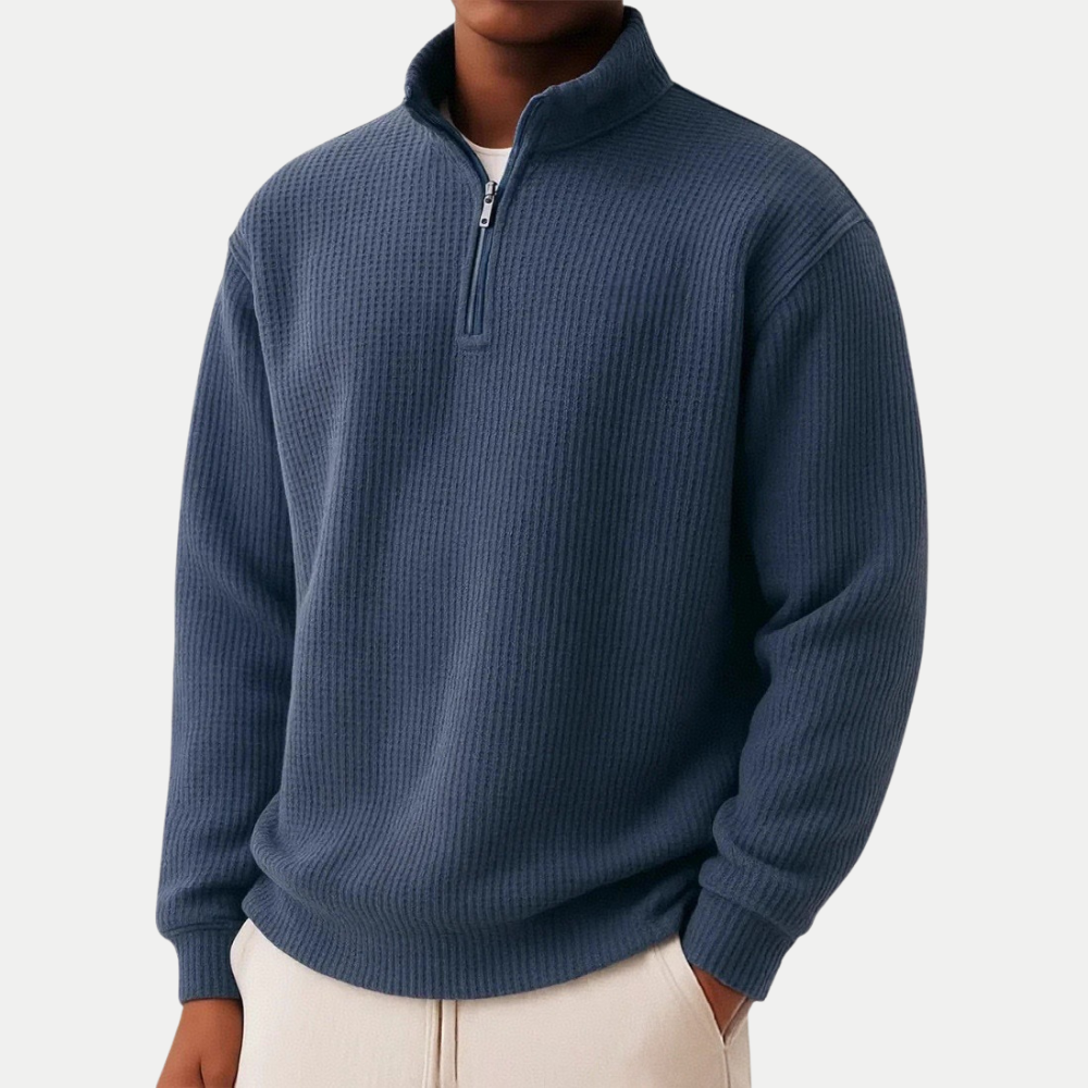 Maglione con Collo Zip in Maglia | Comfort Moderno