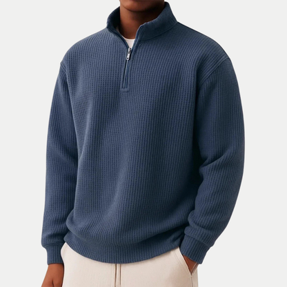 Maglione con Collo Zip in Maglia | Comfort Moderno