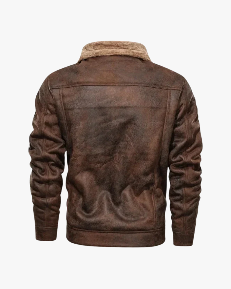 Giacca in Pelle con Fleece Interno | Stile e Comfort