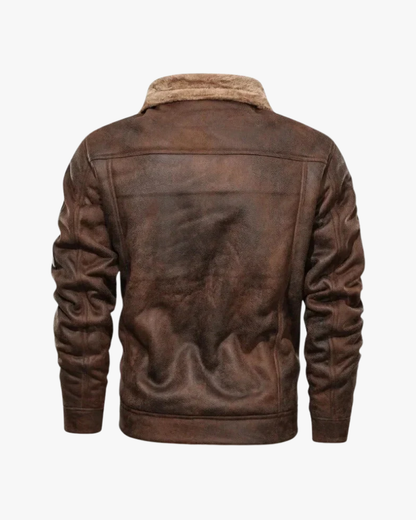 Giacca in Pelle con Fleece Interno | Stile e Comfort