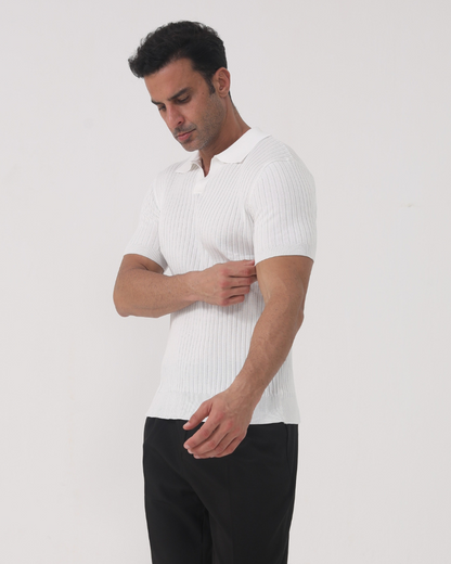 Polo a Coste in Cotone | Comfort e Stile Essenziale
